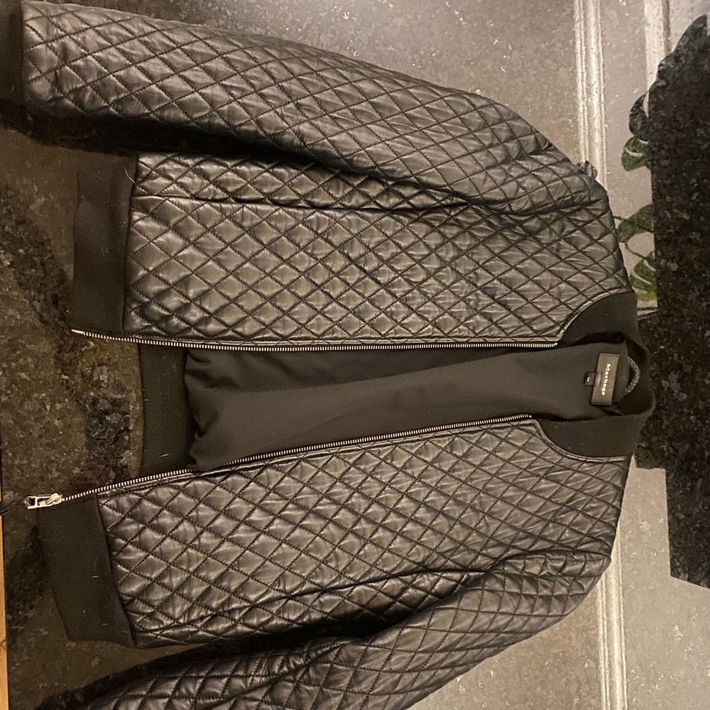 Black lamb leather MACKAGE quilted jacket